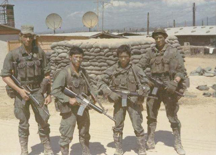[SOG] A four man Special Forces team (Master Sgt. David Blow and one other American with two Montagnard soldiers) served as a cross border hunter-killer-recon team, in Kontum, Viet Nam, in 1972.